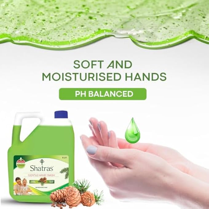 Shatras REFRESH PINE HANDWASH LIQUID REFILL CAN - 5L | ANTIBACTERIAL GERM-PROTECT | PH BALANCED | SOFT ON HANDS | REFRESHING AND ENERGIZING | HANDWASH FOR EVERYDAY USE - Image 4